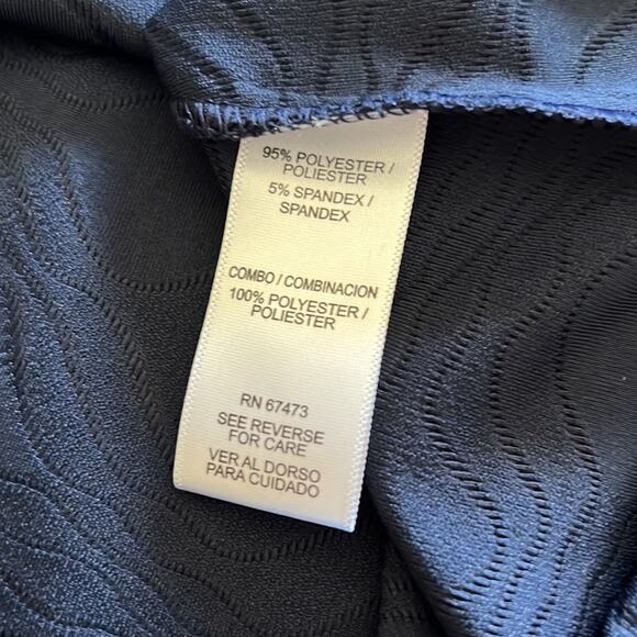 J.Taylor Woman Size 10 Navy Blue Textured Cold Shoulder Knit Dress NWT - Picture 7 of 11